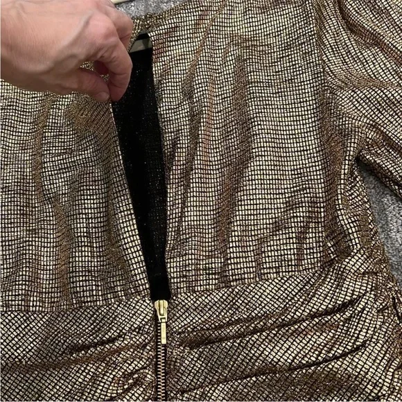 Shona Joy Metallic Gold Mini Dress - Picture 7 of 10